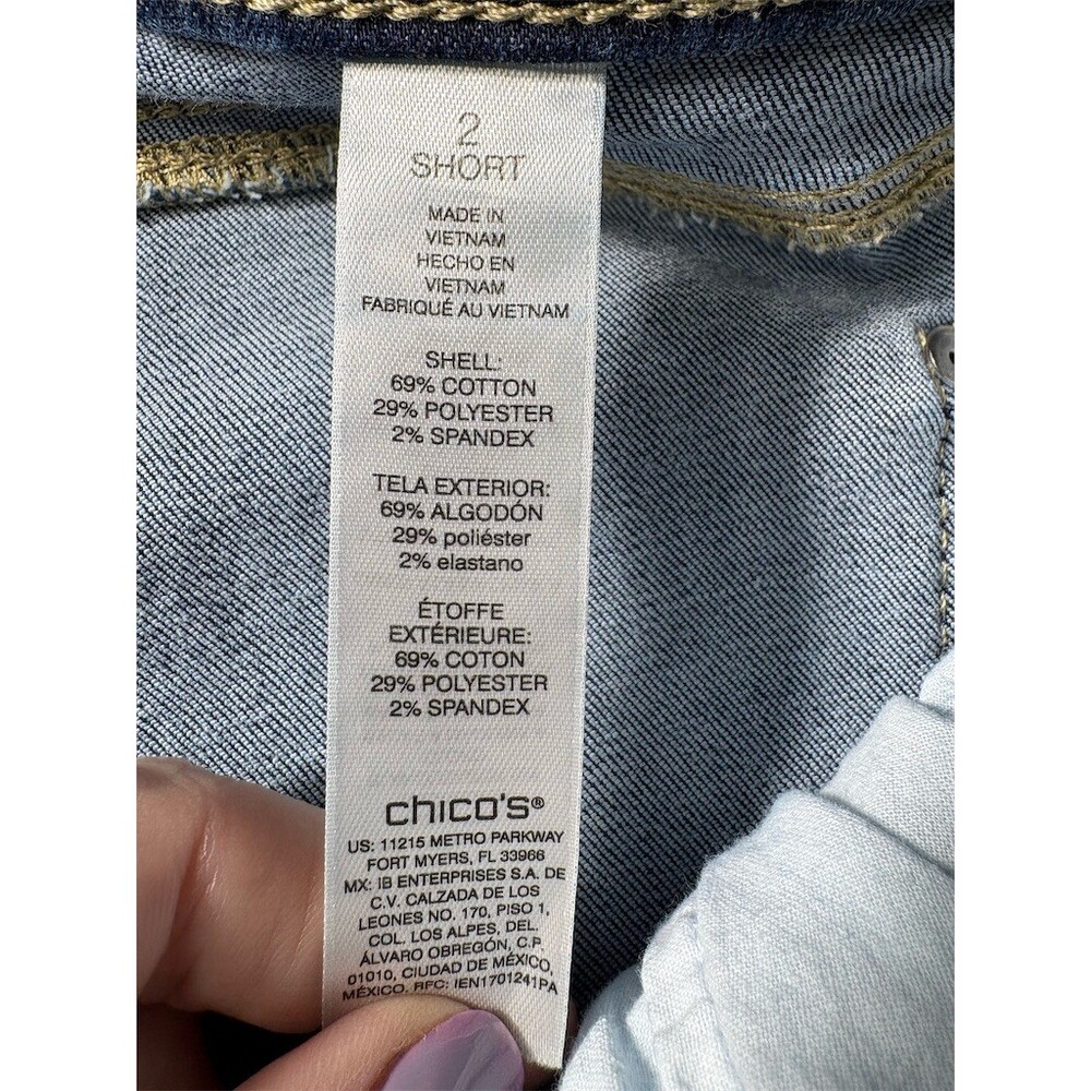 Chico's Jeans Womens Size 12 Short Blue Straight Leg Mid Rise - Picture 7 of 9